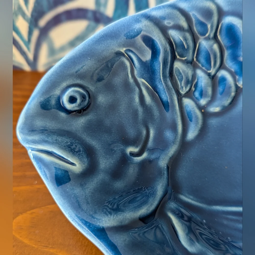 Williams Sonoma Italy Cobalt Blue Fish Dish